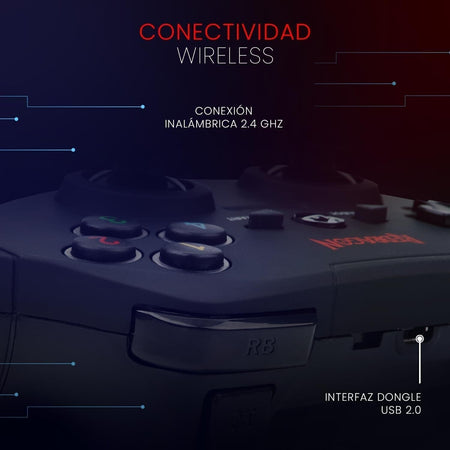 CONTROLLER GAMEPAD WIRELESS REDRAGON Harrow G808 compatibile con PC e PS3