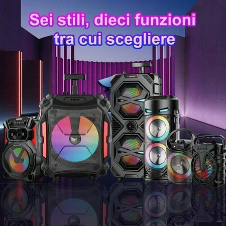 Diffusore portatile cassa bluetooth mp3 karaoke usb aux 10 watt 1500mah ZQS4239