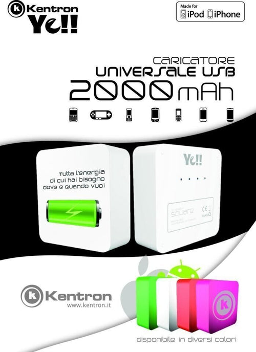 KENTRON YE!! POWER BANK CARICATORE UNIVERSALE USB - PICCOLO E COMODO