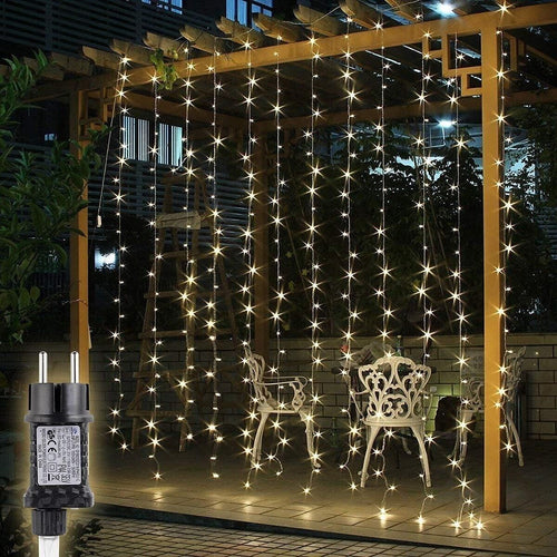 SALCAR Tenda con Catena di Luci LED, 3 x 3 m, impermeabilità IP44, Stelle LED A