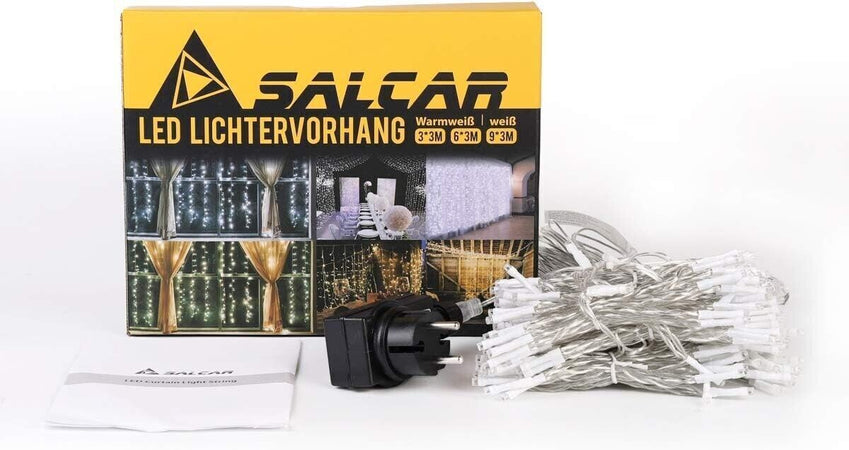 SALCAR Tenda con Catena di Luci LED, 3 x 3 m, impermeabilità IP44, Stelle LED A