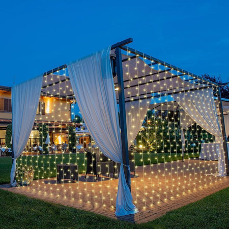 SALCAR Tenda con Catena di Luci LED, 3 x 3 m, impermeabilità IP44, Stelle LED A