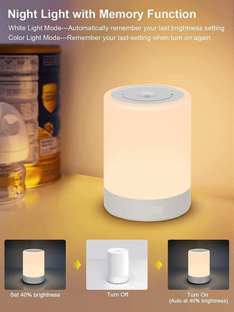 Luce Notturna per Asilo Nido per Bambini Lampada Touch Ricaricabile Cambia
