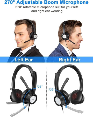 New bee Cuffie con Microfono PC Con Microfono Cancellante Rumore Regolabile