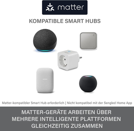 Smart Plug Sengled, Abilitata per Matter Compatibile Con Alexa supporta 2300 W