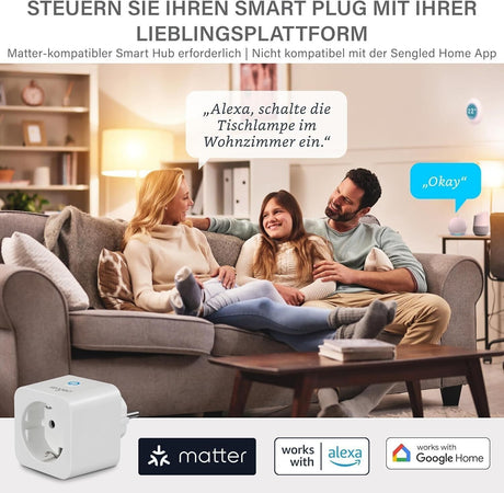 Smart Plug Sengled, Abilitata per Matter Compatibile Con Alexa supporta 2300 W