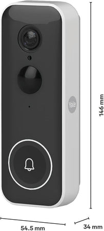 Yale Campanello Smart Bianco, Visualizzazione Live Full HD, Audio bidirezionale