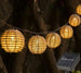 Luci solari da giardino impermeabili con 10 lanterne in corda di canapa naturale
