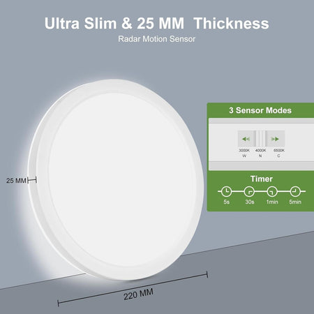 Lampada da soffitto a LED con sensore di movimento 18 W cablata 1800 lm 2700 K/4