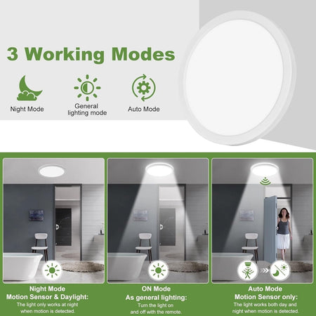 Lampada da soffitto a LED con sensore di movimento 18 W cablata 1800 lm 2700 K/4