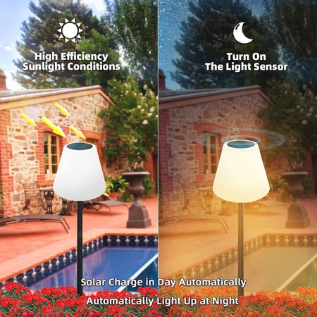 Lampada da terra solare per esterni e interni con sensore di luce RGB - IP65