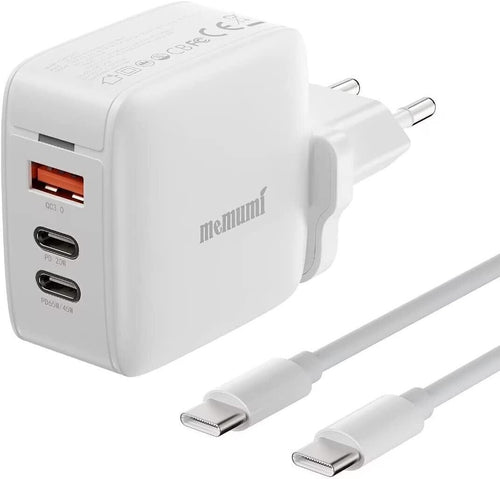 memumi 65W Caricatore USB C & USB A, 3 Porte Alimentatore per MacBook