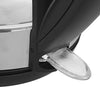 EMERIO Bollitore senza fili, senza BPA, in acciaio INOX, 2200 W, 230 V, Nero