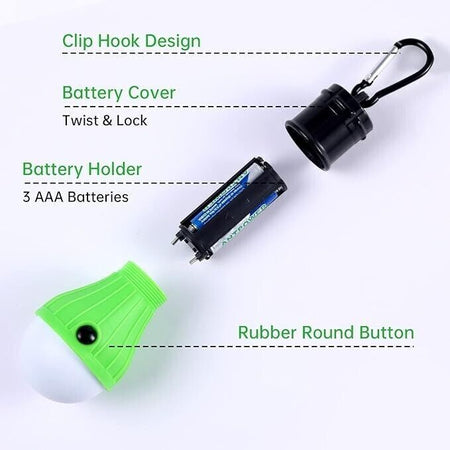 Lampada LED da Campeggio, 4 Pezzi Tenda LED Luce, Lanterna da Campeggio, Lampada