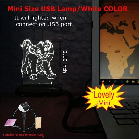 Simba Lampada Luce Notturna Bambino Film di Cartoni Animati, Lampada a LED