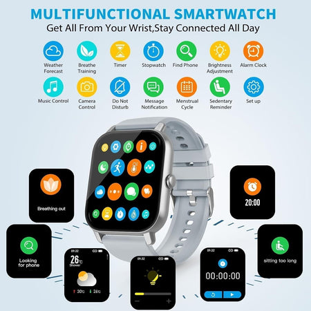 Aptkdoe Smartwatch Uomo Donna 47mm HD Schermo Orologio con Contapassi Cardiofreq