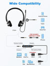 New bee Cuffie con Microfono, Cuffie con Filo PC, Cuffie Stereo da 3.5 mm Tipo C