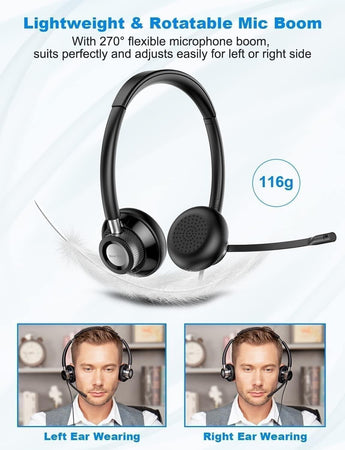 New bee Cuffie con Microfono, Cuffie con Filo PC, Cuffie Stereo da 3.5 mm Tipo C