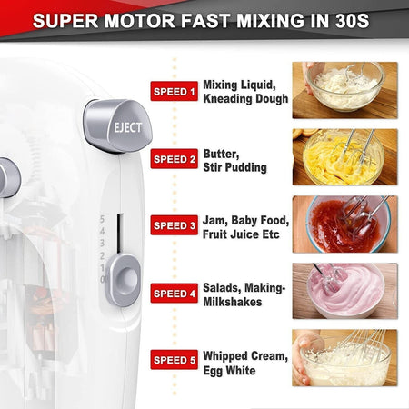 Frullatore a mano, 300 W, frullatore elettrico per preparare torte, crema per uo