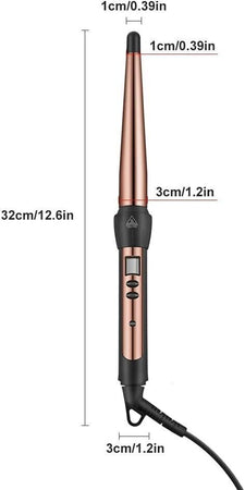 Ferro Conico Arricciacapelli, Controllo Temperatura 80°C-220°C, Schermo LCD