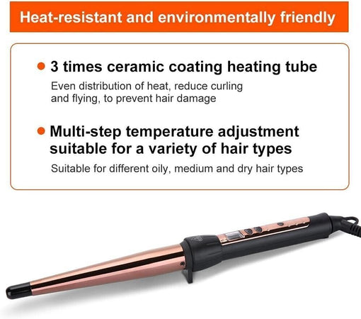 Ferro Conico Arricciacapelli, Controllo Temperatura 80°C-220°C, Schermo LCD