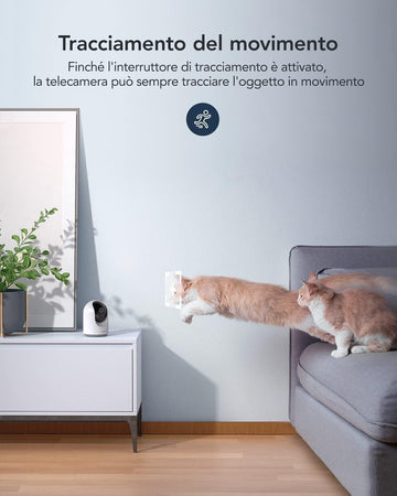 GNCC Telecamera Wi-Fi Interno, 1080P 2 Pezzi Videocamera Sorveglianza Rotazione