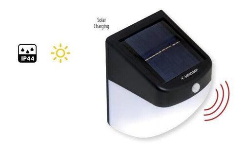VELAMP IS306 Lampada LED da muro con pannello solare e sensore di movimento