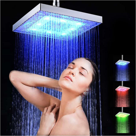 Soffione doccia Led, quadrato cambia colore sensore di temperatura della doccia