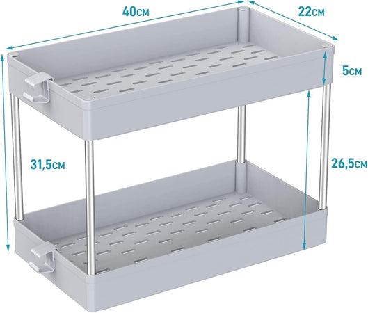 Scaffale Organizer sottolavello cestino per ripiano bagno portaoggetti