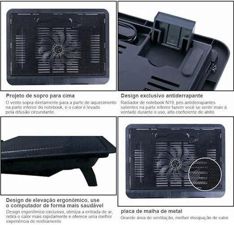 Supporto per LAPTOP Notebook Cooler M19 Design supersottile ventola singola