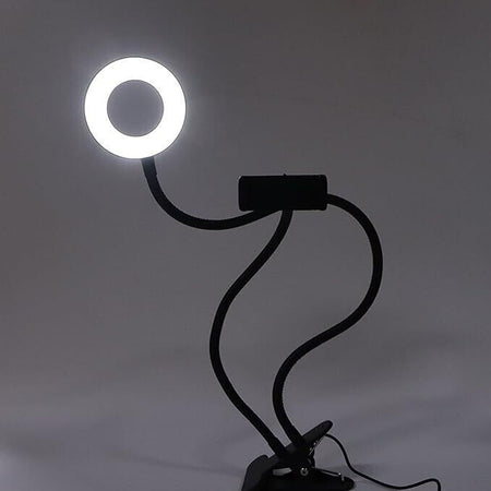 Selfie Ring Light con Supporto Cellulare per Live Streaming Vlog Fotografia Foto