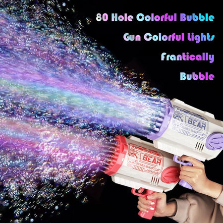 Pistola a bolle da 80 fori soluzione per bolle soffiatore di bolle automatico