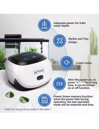 Pompa ad Aria per Acquario Simple deluxe con doppia Uscita del Flusso d'Aria