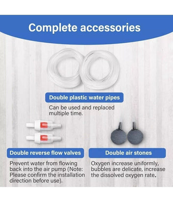 Pompa ad Aria per Acquario Simple deluxe con doppia Uscita del Flusso d'Aria