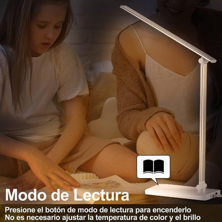 Lampada da Scrivania a LED con Ricarica Wireless e Porta di USB, Dimmerabile