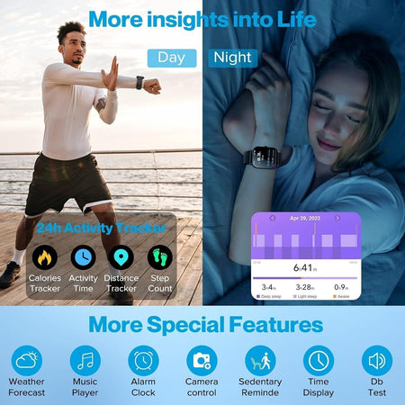 Aptkdoe Smartwatch Uomo Donna 47mm HD Schermo Tattile Orologio 112 Modalità Spor