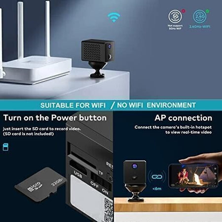 Telecamera Spia Microcamera 1080P Wifi Interno Senza Fili Visione notturna