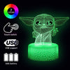 Luce notturna 3D Yoda Star Wars per bambini 3 modelli e telecomando a 16 colori