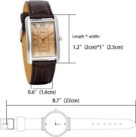 Lancardo Orologio analogico al quarzo quadrato, vintage, retrò Unisex