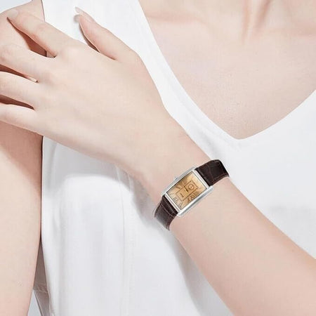 Lancardo Orologio analogico al quarzo quadrato, vintage, retrò Unisex