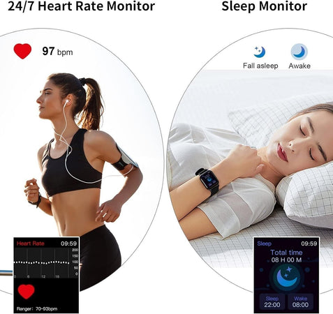 Aptkdoe Smartwatch Uomo Donna 43 mm Schermo HD Fitness Tracker Orologio
