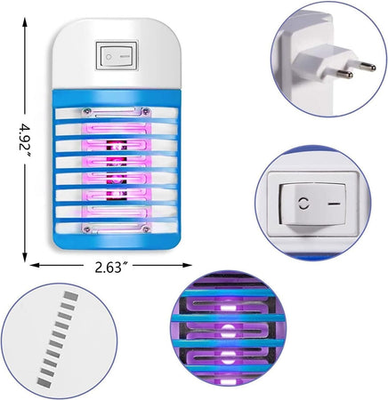 Lampada Antizanzare Elettrica Atossica e Sicura, Zanzariera Elettrica con Luce