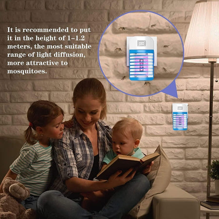 Lampada Antizanzare Elettrica Atossica e Sicura, Zanzariera Elettrica con Luce
