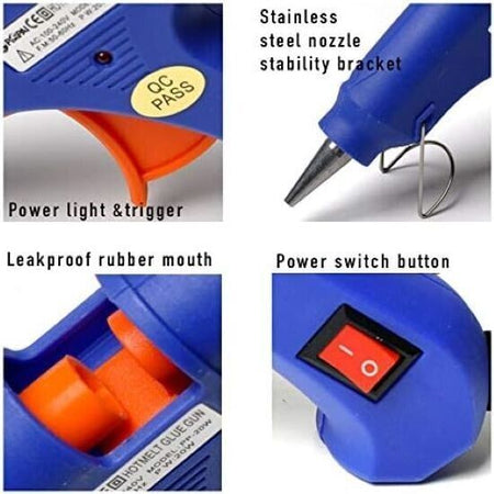PENGPAI Mini pistola per colla a caldo con stick di colla da 60 pezzi