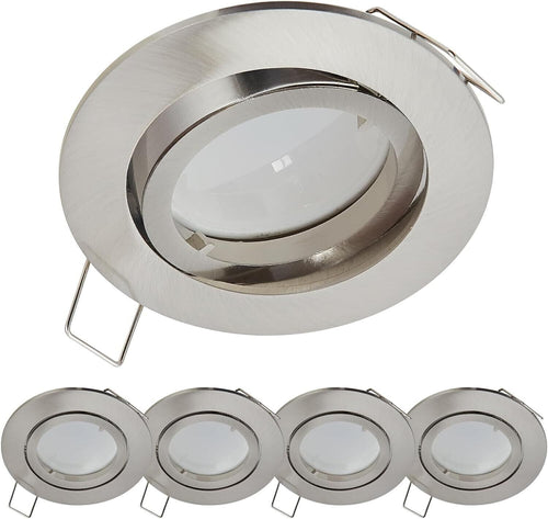 YanFeiYit 5 faretti da incasso a LED, rotondi, cromati opachi, 5 Watt, bianco