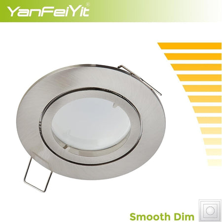 YanFeiYit 5 faretti da incasso a LED, rotondi, cromati opachi, 5 Watt, bianco