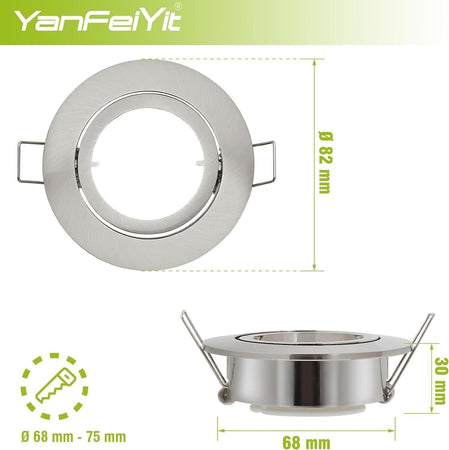 YanFeiYit 5 faretti da incasso a LED, rotondi, cromati opachi, 5 Watt, bianco