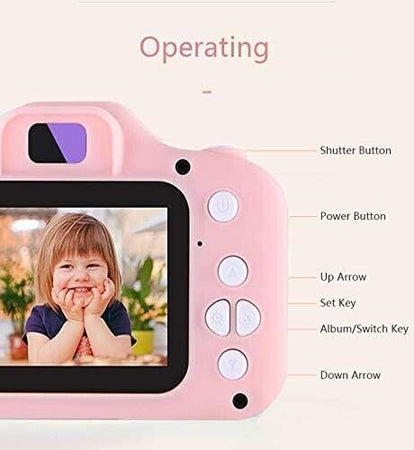 Fotocamera Digitale per Bambini, Fotocamera Giocattolo per Bambini con Schermo