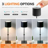 Lampada da tavolo a LED, batteria ricaricabile da 5200 mAh, 3 colori dimmerabile
