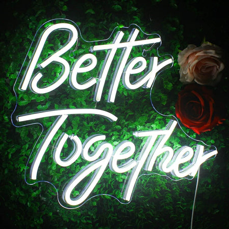 Better Together parole insegne al neon Luce al neon a led bianca calda Lettere